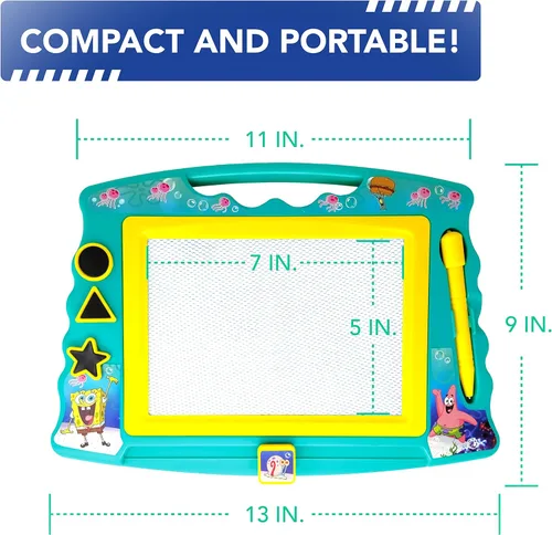 Miniatura 3 de Pizarra magnética de dibujo de Bob Esponja con lápiz óptico y 3 sellos, para niños o niñas