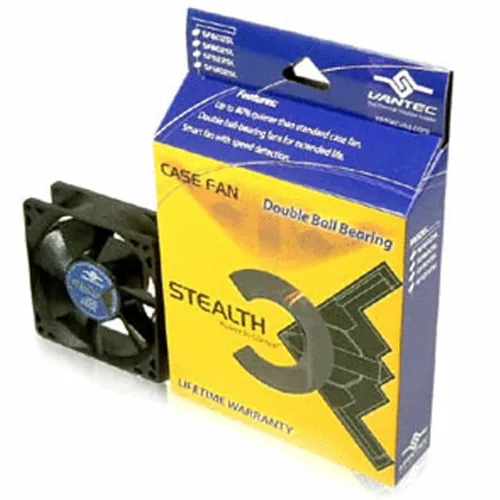 Miniatura 2 de Vantec Stealth SF8025L 3.150x3.150x0.984 in - Ventilador silencioso con rodamiento de bolas doble (negro) (paquete de 2)