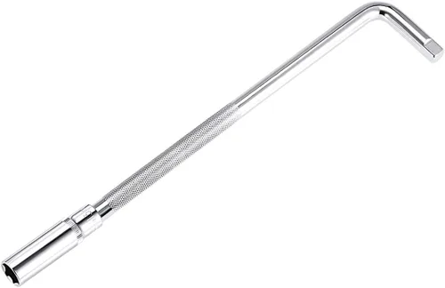 Miniatura 5 de uxcell Juego de 2 accesorios de enchufe de 0.512 in, 6 puntos, mango de extensión en forma de L de 10 pulgadas con unidad de 3/8 pulgadas