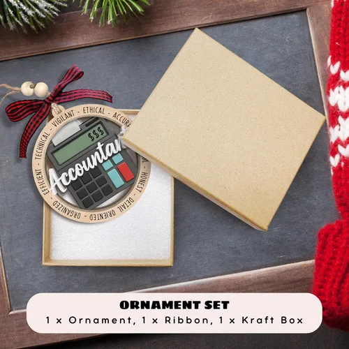 Miniatura 3 de MAPDTWO Adorno de Navidad de Contador - Regalos de Contabilidad para Mujeres, Hombres, Personal de Oficina, Empleados - Adornos de Navidad