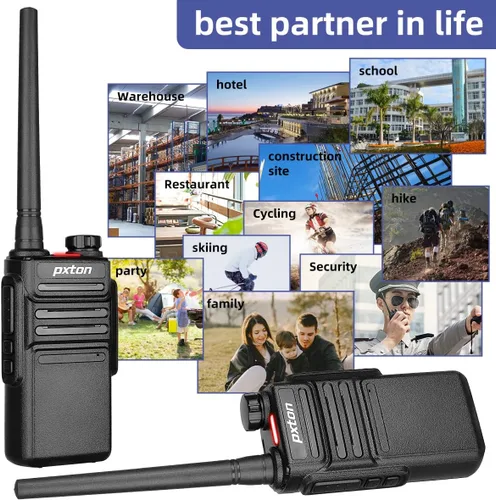 Miniatura 9 de pxton 999S Walkie Talkies recargables para adultos de largo alcance con auriculares actualizados y estación de carga, radios de mano GMRS de dos