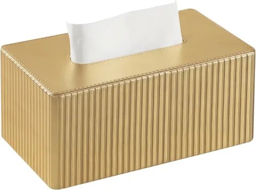 Miniatura 10 de Funda de Caja de Paños de Cuero PU Cuadrada, Soporte de Caja de Paños Rectangular con Cierre Magnético, Soporte de Paños Decorativo para Baño Dorado