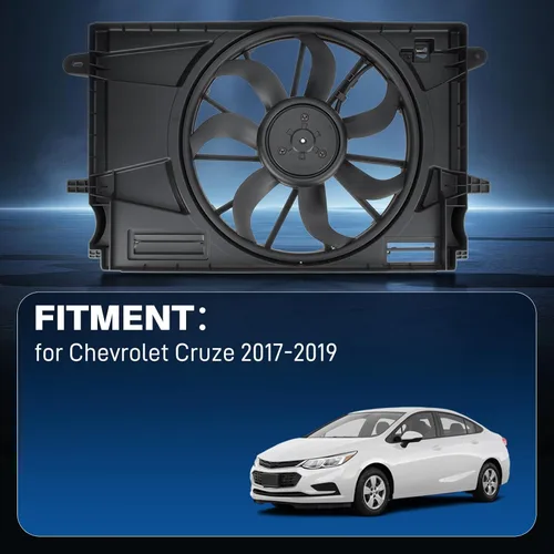 Miniatura 5 de AUTOKAY Ventilador de refrigeración del radiador, reemplazo del refrigerador del condensador del radiador del motor para Chevrolet Cruze 2017-2019