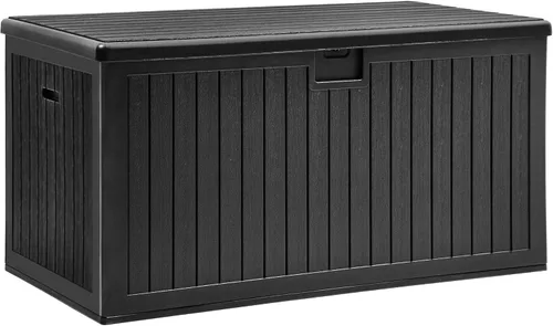 Miniatura 21 de YITAHOME Caja de cubierta de 32 galones, almacenamiento de resina con tapa con cerradura y asas laterales, contenedor pequeño