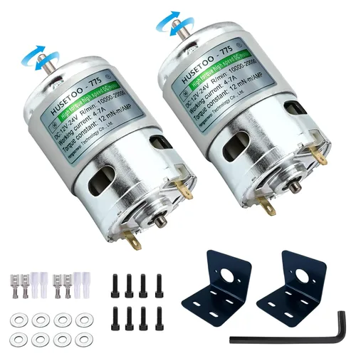 Miniatura 10 de Motor DC 775 Motor DC de 12v Motor DC de alto par Motor DC de 20000 RPM máx. Rodamientos de bolas dobles Motor de ruedas de potencia silencioso
