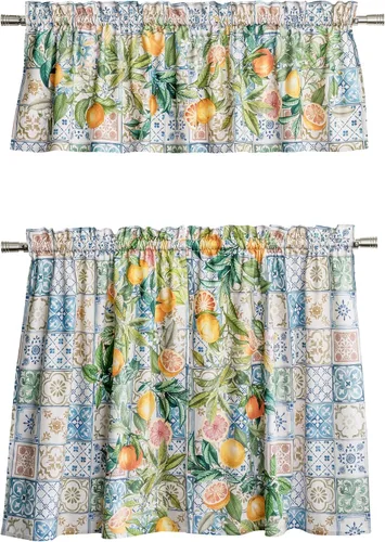 Miniatura 58 de Maison d' Hermine Juego de cortinas de cocina para ventanas, juego de cortinas de cocina 100% algodón, cenefas para el hogar [2 niveles