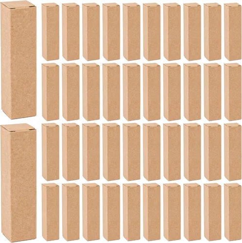 AUEAR, Paquete de 50 cajas de papel kraft para pintalabios, cajas de labios vacíos de 3.35 x 0.79 x 0.79 pulgadas, rectángulo, bálsamo para