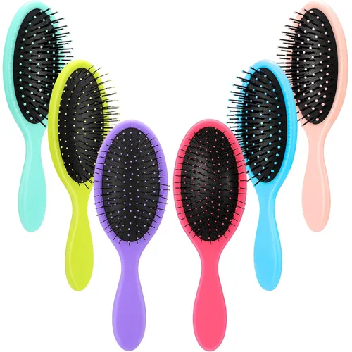 Miniatura 10 de Nuenen 6 piezas de cepillo desenredante húmedo para cabello seco, cepillo desenredante con cerdas suaves para mujeres, hombres, niñas y niños (negro)