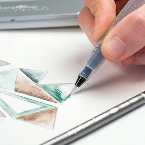 Miniatura 7 de Cretacolor AquaGraph - Juego de acuarelas de grafito, blanco, marrón, verde azulado, verde, rojo y azul