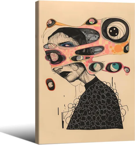 Miniatura 11 de Haitunone Arte de pared de mujer india paquistaní tradicional, póster de pintura floral feminista estilo mogol, impresiones en lienzo para sala