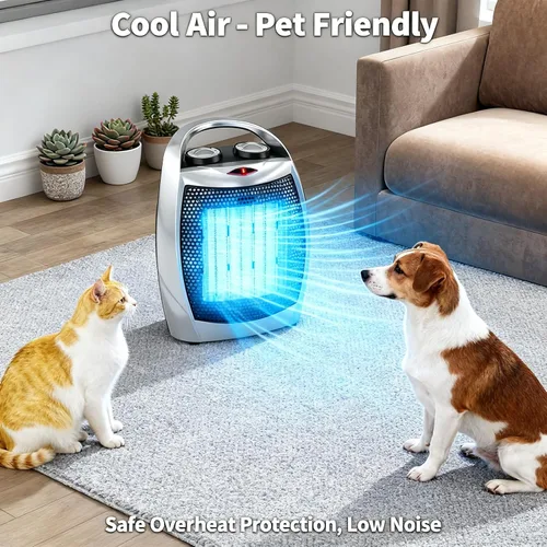 Miniatura 6 de Takywep Calentador de espacio pequeño, calentador eléctrico portátil de 1500 W/750 W, calentador de cerámica de calentamiento rápido PTC