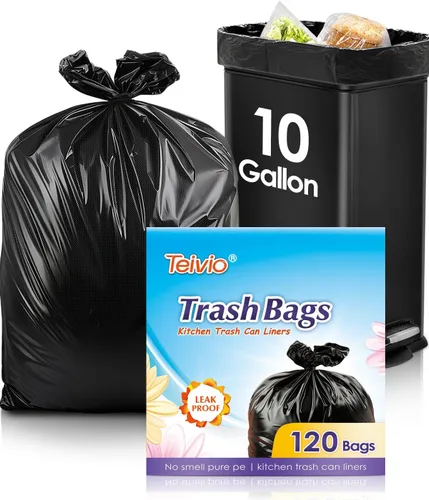 Miniatura 16 de Teivio - Bolsas de basura grandes negras de 64 a 65 galones, 13 unidades, grandes multiusos, se adaptan a contenedores de basura de 60, 62, 63, 64