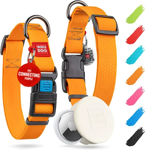WAUDOG Collar de Perro Impermeable - Collar de Perro Ajustable para Perros Grandes, Pequeños y Medianos - Collar de Perro Desmontable Impermeable