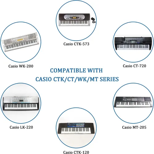 Miniatura 4 de Cargador adaptador de corriente CA a CC para teclado de piano Casio CT-720 CT-657 CTK-120 CTK-450 CTK-530 CTK-518 CTK-300 LK-90 LK-210 Cargador