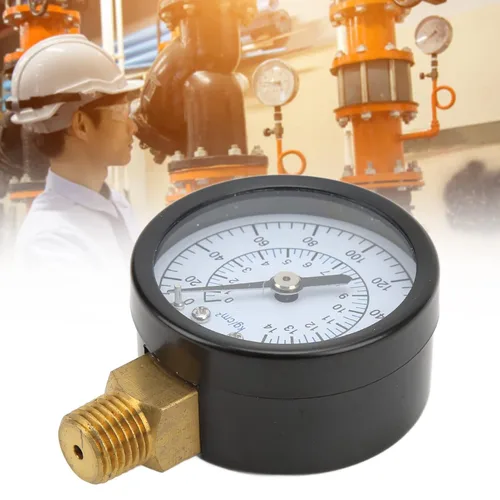 Miniatura 8 de Tissting Medidor de presión 1/4 pulgada NPT Rosca 0-200psi 0.0-30.9 lbs/cm² 1.969 in Diámetro Esfera Circular Top Mount Manómetro para Agua Aire