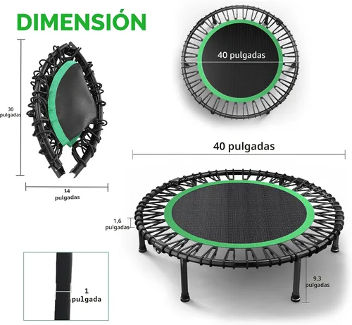 Miniatura 9 de 40"/48" Rebounder Trampoline for Adults with Bungee Cords, Exercise Rebounder for Adults Indoor/Outdoor Workout, Max Load 450/550 LBS