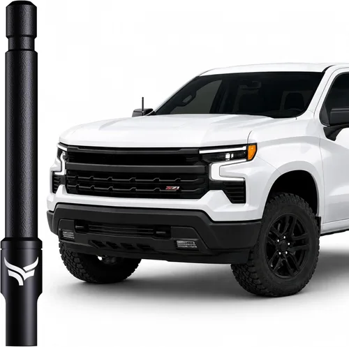 Miniatura 12 de EcoAuto Antena Universal Corta Stubby para Camión de 12" — Accesorios para Camión para Ford, Dodge, GMC, Chevy, Jeep (2007+) - Antirrobo con Negro