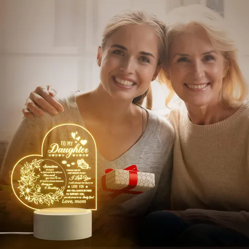 Miniatura 7 de Regalos para hija de mamá, regalos de hija, lámpara de noche acrílica para mi hija, Navidad, cumpleaños, día de la madre, graduación, boda, San