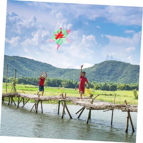 Miniatura 6 de Homoyoyo Diversión al aire libre deportes hexágono cometa flor juguete cometa para niños y niñas adultos tela segura fibra de vidrio construcción al