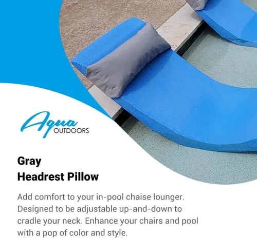 Miniatura 3 de Aqua Outdoors - Almohada para reposacabezas para tumbona de piscina, cojín para tumbona de agua, ideal para broncearse en repisa baja o terraza