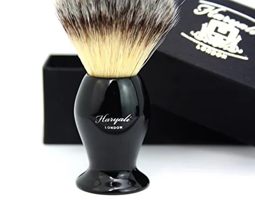 Miniatura 2 de Haryali London Cepillo de afeitar sintético de tejón y cepillo base negro para hombres