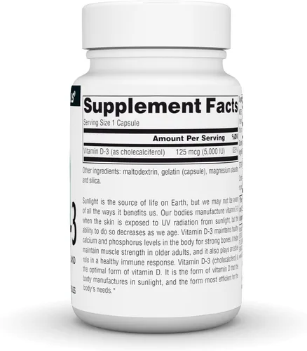 Miniatura 2 de Source Naturals Vitamina D-3 Forma bioactiva para la salud ósea e inmunológica* 5000 iu - 60 Cápsulas