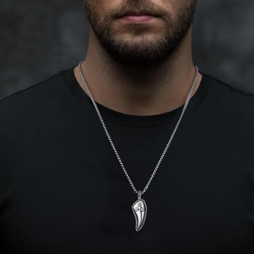 Miniatura 3 de Wolf Teeth Necklace Sterling Silver ValknutTriskele Viking Wolf Teeth Pendant Wolf Jewelry for Men Women