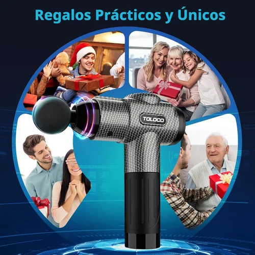 Miniatura 7 de TOLOCO Pistola de masaje, masaje de espalda de tejido profundo para atletas para aliviar el dolor, masajeador de percusión con 10 cabezales