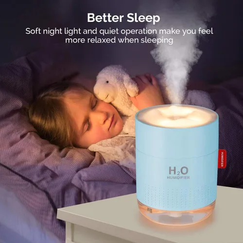 Miniatura 3 de Mini humidificador portátil de niebla fría, 500ml, humidificador de escritorio personal USB para dormitorio de bebé, viajes, oficina, hogar, apagado