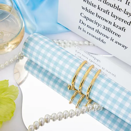 Miniatura 3 de WDF Paquete de 150 servilletas de papel azul bebé, 3 capas, desechables, color azul y blanco, servilletas de cena de invitados de papel para baño