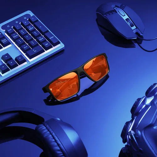 Miniatura 9 de Titan - Lentes de juego anti luz azul para hombre, protección UV400, bloqueo de luz azul para computadora, fatiga ocular Negro