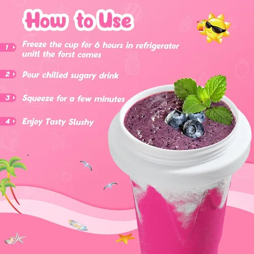 Miniatura 3 de Tgosomt Slushie Maker - Vasos para hacer granizados de magia rápida, vasos de batidos congelados de bricolaje, batido de jugo de leche y yogur