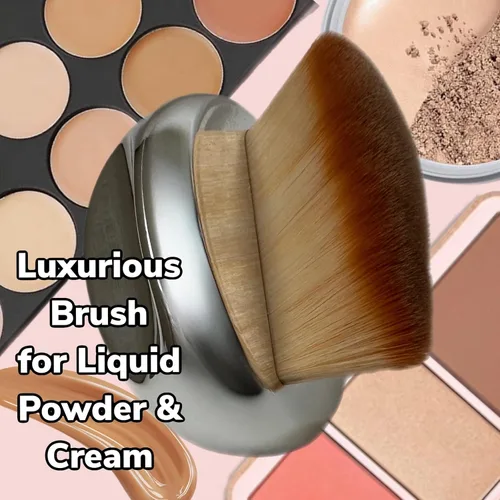 Miniatura 5 de Brocha de base estrecha Maquillaje de palma Kabuki SOFT Kabuki Dome Shape Face Body Shimmer Oil SPF Blush Bronzer Highlighter Blending Self Tanner