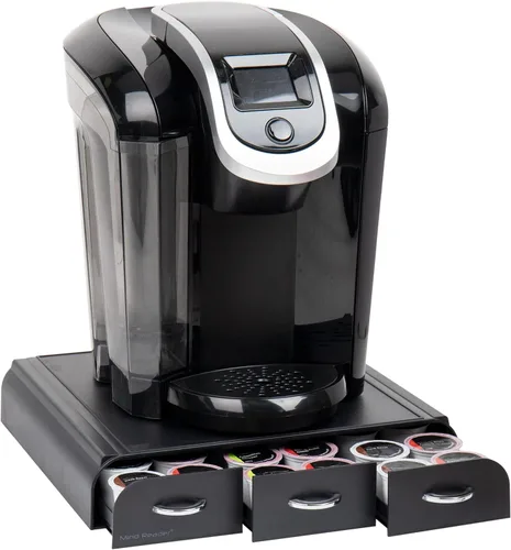 Mind Reader Organizador de cápsulas de café de una sola porción con 3 cajones, capacidad de 36 cápsulas, 13.5 pulgadas de largo x 12.25 pulgadas de