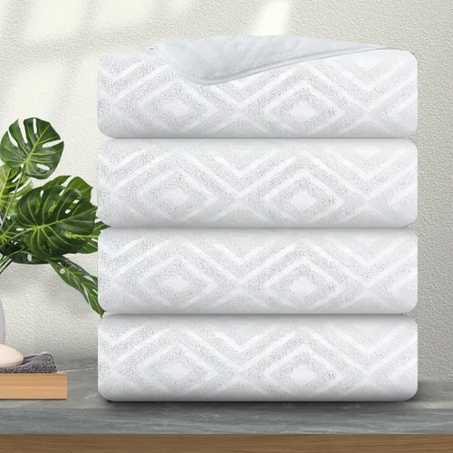 Miniatura 16 de Ferdilan - Juego de 4 toallas de baño grandes de 35 x 70 pulgadas, 600 GSM, ultra suaves y absorbentes, para silla de baño, color negro, toallas