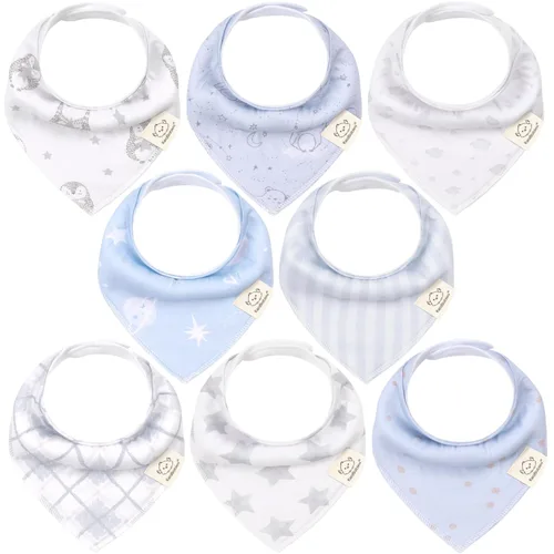 Miniatura 39 de KeaBabies - Juego de 8 baberos tipo bandana para bebés, niñas y niños - Baberos de algodón orgánico para babeo y dentición para recién nacidos