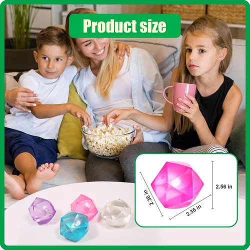 Miniatura 5 de 2 piezas de gran cubo de estrés de 2.45 pulgadas, bola blanda de hielo de mampostería Squishy - Juguete de diamante de malta y azúcar para tu mejor