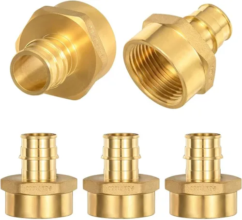 Miniatura 17 de Paquete de 2 adaptadores Pex-A hembra, 1 pulgada hembra NPT a 1 pulgada PEX-A latón expansión PEX-A accesorios PEX-A, latón sin plomo NSF/ANSI 61