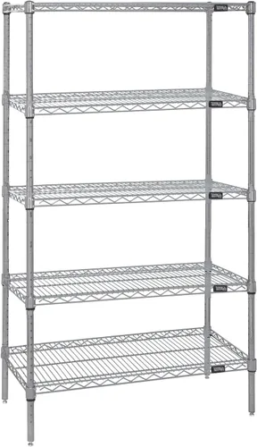 Miniatura 15 de Quantum Storage Systems WR74-1824BK Kit de inicio para estantería de alambre de 4 niveles de altura de 74 pulgadas, acabado negro, 18 pulgadas