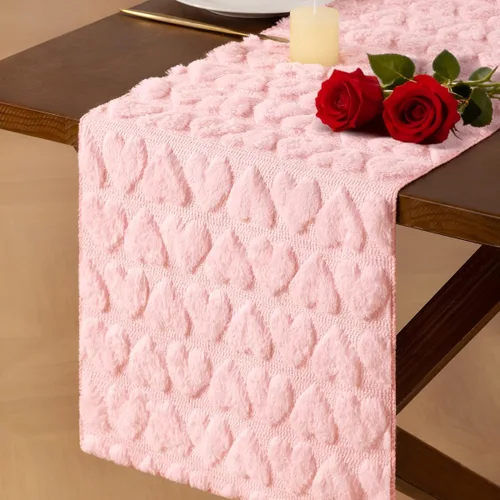 Miniatura 8 de Socomi Camino de mesa de terciopelo negro para el día de San Valentín, decoración de 20 x 120 pulgadas, tela de 10 pies, camino de boda de Acción