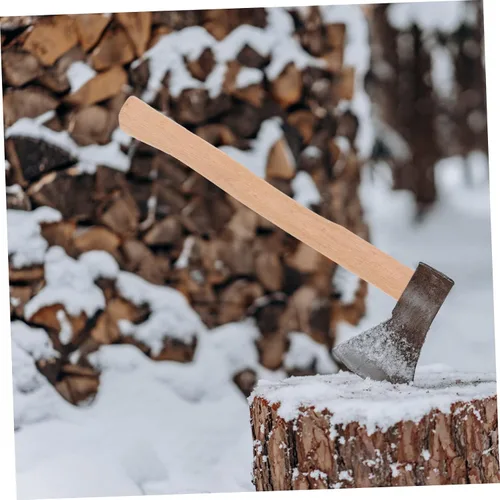 Miniatura 2 de Mango de hacha de madera de 19.68 pulgadas, mango de hacha de repuesto para corte de leña y camping, pieza de madera ergonómica duradera con fácil