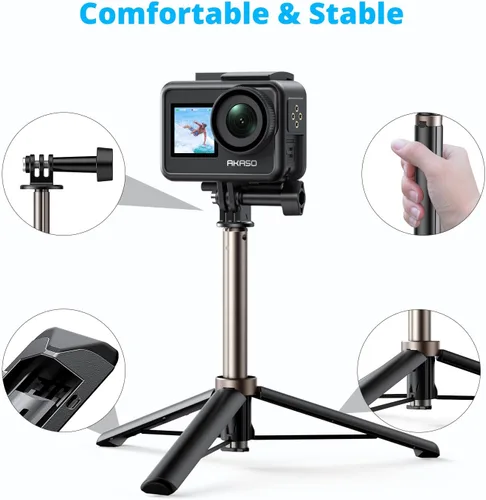 Miniatura 5 de AKASO Brave 4 4K30fps 20MP Cámara de acción WiFi con EIS 131ft Cámara impermeable con 2 baterías y accesorios para casco de bicicleta con trípode