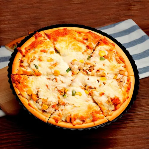 Miniatura 5 de Sartén para tartas de 10 pulgadas con parte inferior extraíble, antiadherente, estriada, para quiche, para hornear, pizza, fruta, mousse, postre