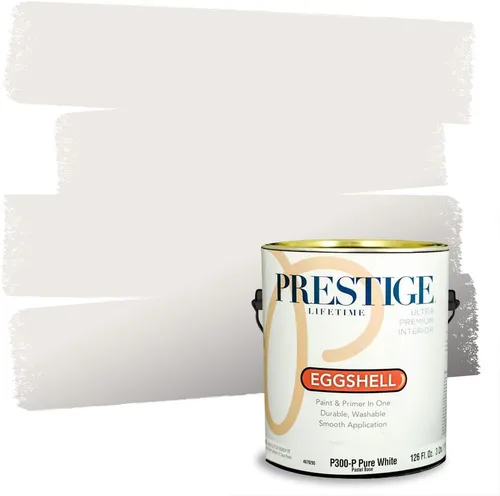 Miniatura 41 de Prestige Paints - Pintura y sellador 2 en 1 para exteriores, 1 galón, plana, similar a Sherwin Williams Snowfall, P100-P-SW6000