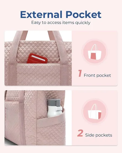 Miniatura 4 de BAGSMART Bolsa grande para mujer, bolsa de hombro de viaje con asa superior con hebilla para esterilla de yoga para gimnasio, trabajo, viajes