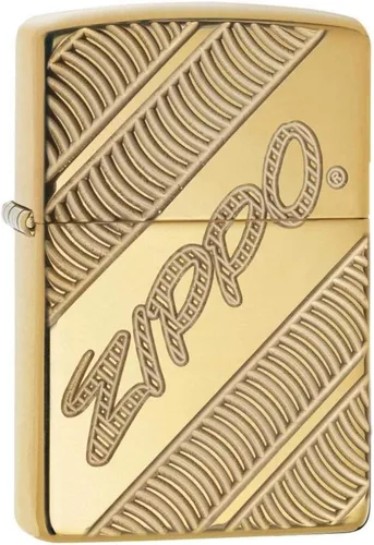 Miniatura 11 de Encendedor de bolsillo Zippo negro mate con diseño de logo de Zippo Logotipo de oro mate negro