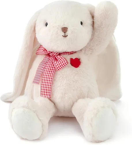 Miniatura 11 de Conejito pequeño de peluche con corazón, lindo conejo marrón, animales de peluche suaves, oso de peluche, juguetes de peluche, regalos para novia