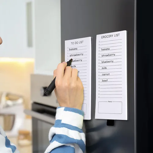 Miniatura 7 de Sinmoe 2 bloc de notas magnético para refrigerador lista de comestibles, bloc de notas magnéticas, divertido bloc de notas para refrigerador
