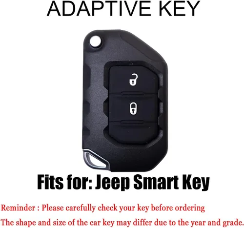 Miniatura 2 de Funda para llavero de automóvil con llavero para Jeep Wrangler JL JLU Gladiator 4XE 2018-2021, accesorios de TPU suave con 2 botones de protección