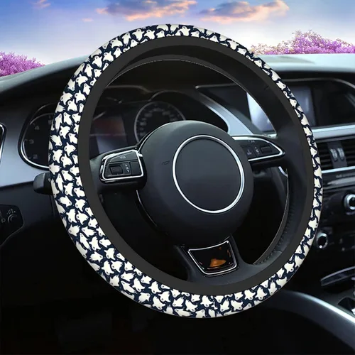 Swono Fundas de volante de neopreno antideslizantes con diseño de fantasmas lindos y divertidos fantasmas bailarines de Halloween, agarre cómodo,